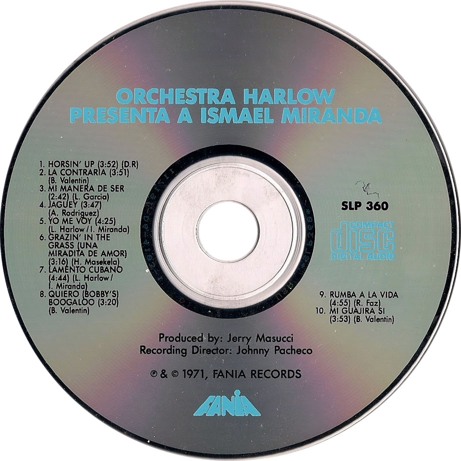 Cartula Cd de Ismael Miranda & Orchestra Harlow - Orchestra Harlow Presenta A Ismael Miranda