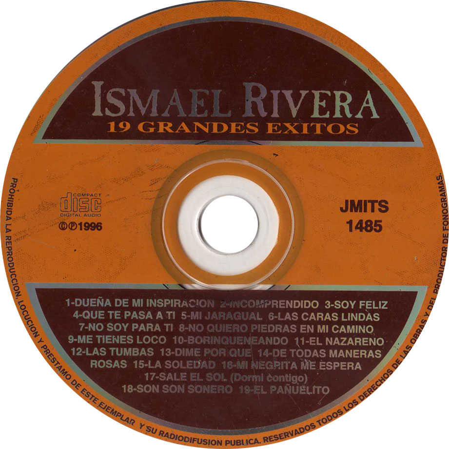 Cartula Cd de Ismael Rivera - 19 Grandes Exitos