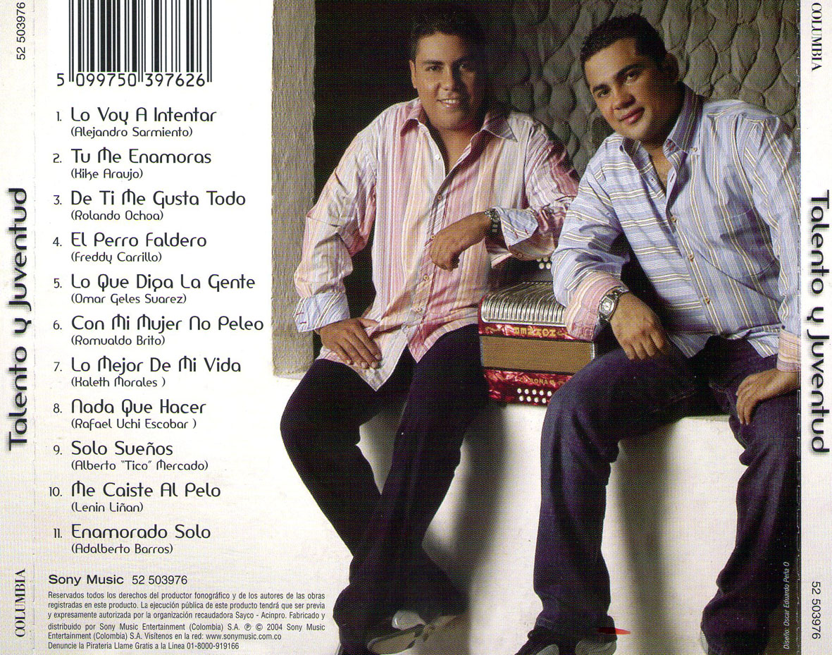 Cartula Trasera de Ivan Zuleta & Churo Diaz - Talento Y Juventud