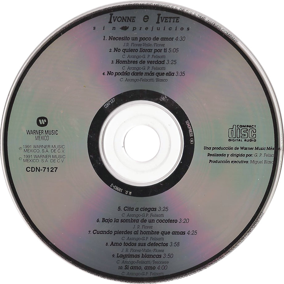 Cartula Cd de Ivonne E Ivette - Sin Prejuicios