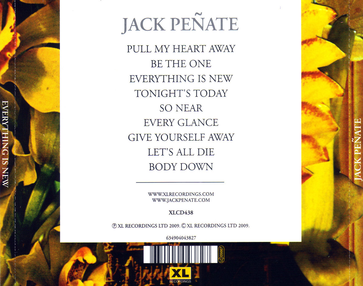 Cartula Trasera de Jack Peate - Everything Is New