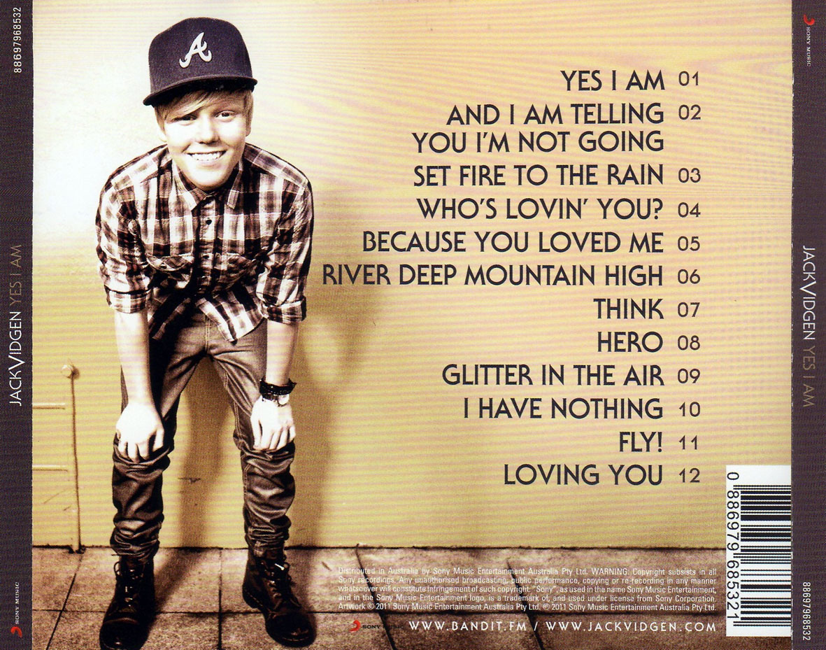 Cartula Trasera de Jack Vidgen - Yes I Am