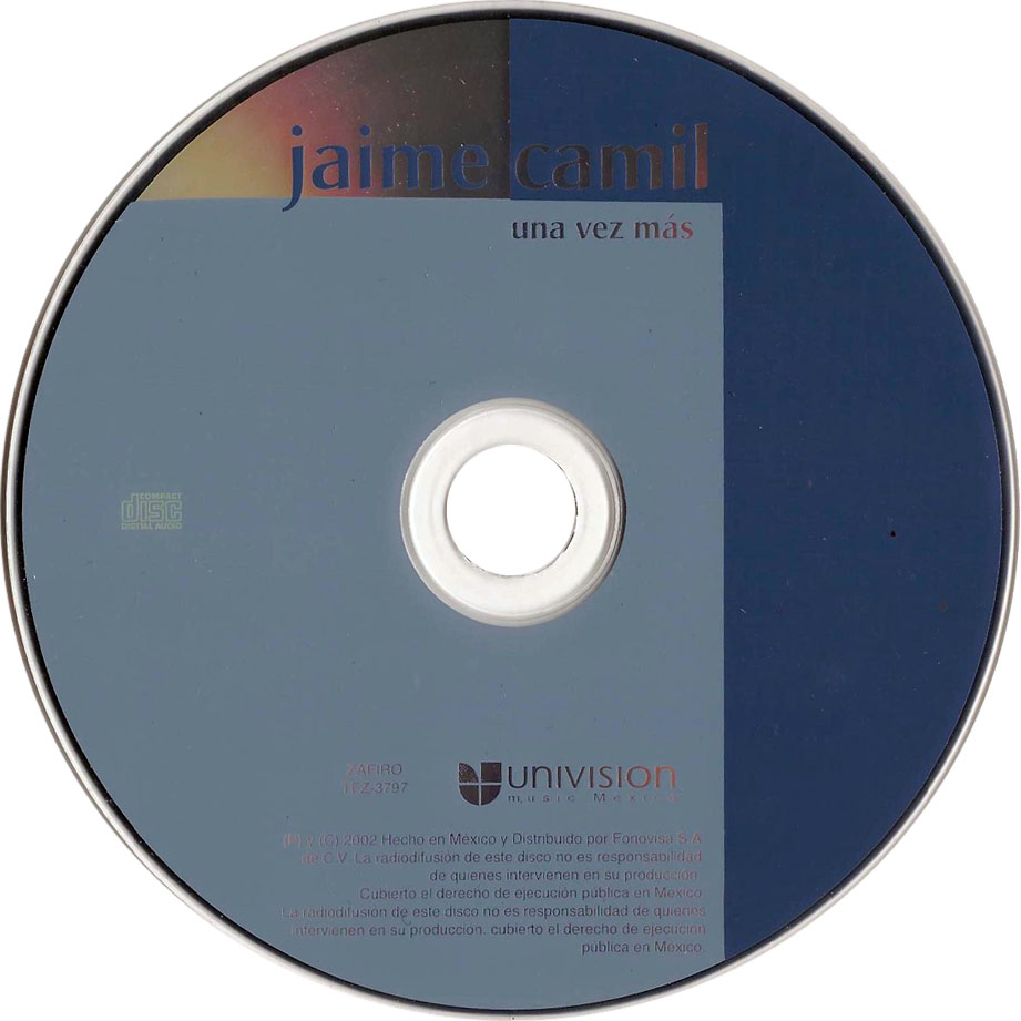 Cartula Cd de Jaime Camil - Una Vez Mas