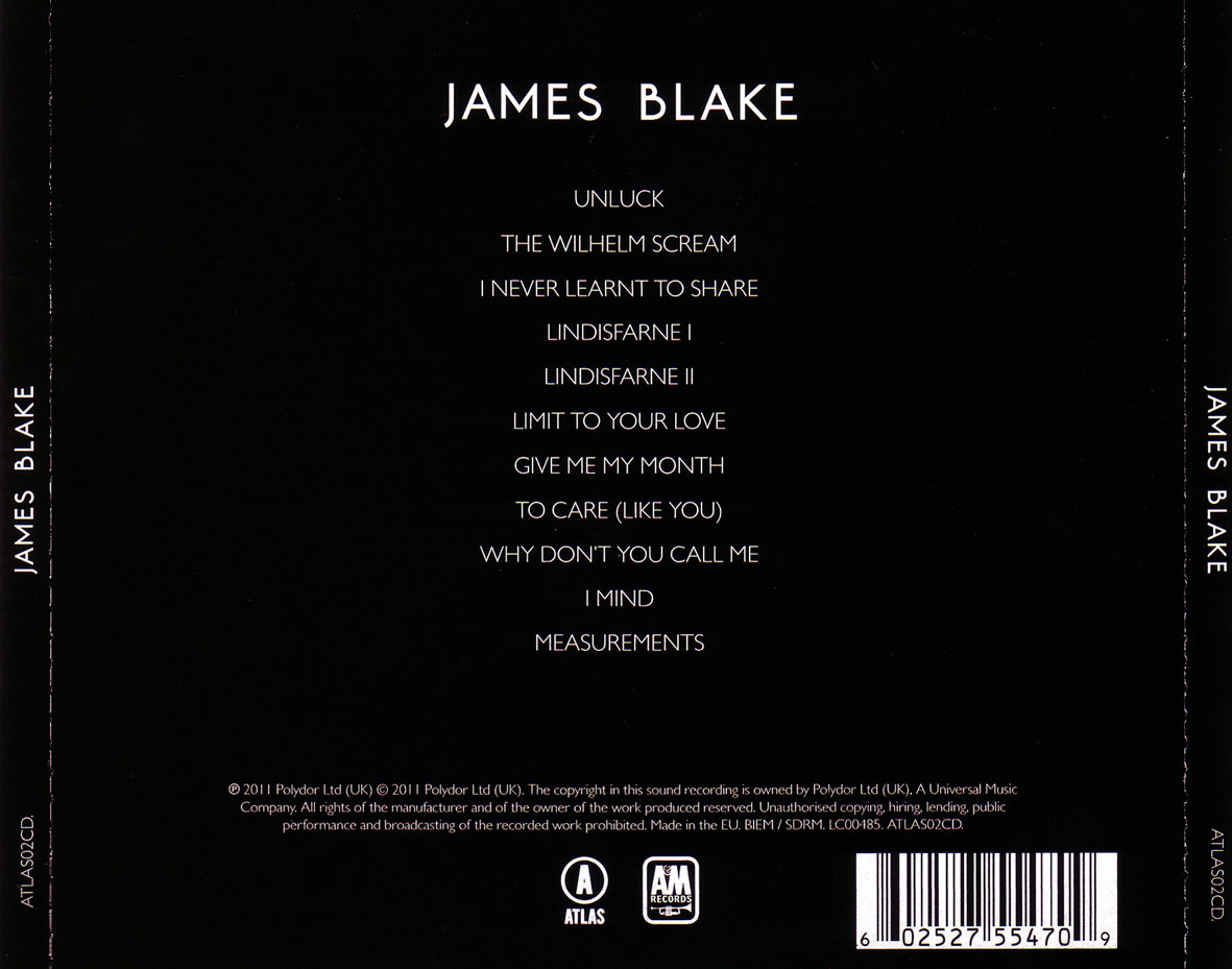 Cartula Trasera de James Blake - James Blake