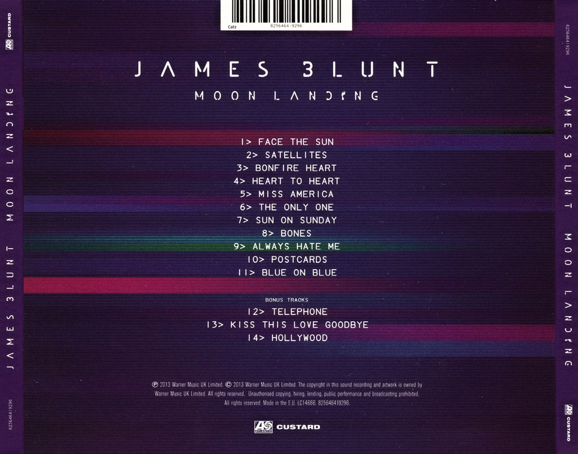 Cartula Trasera de James Blunt - Moon Landing (Deluxe Edition)