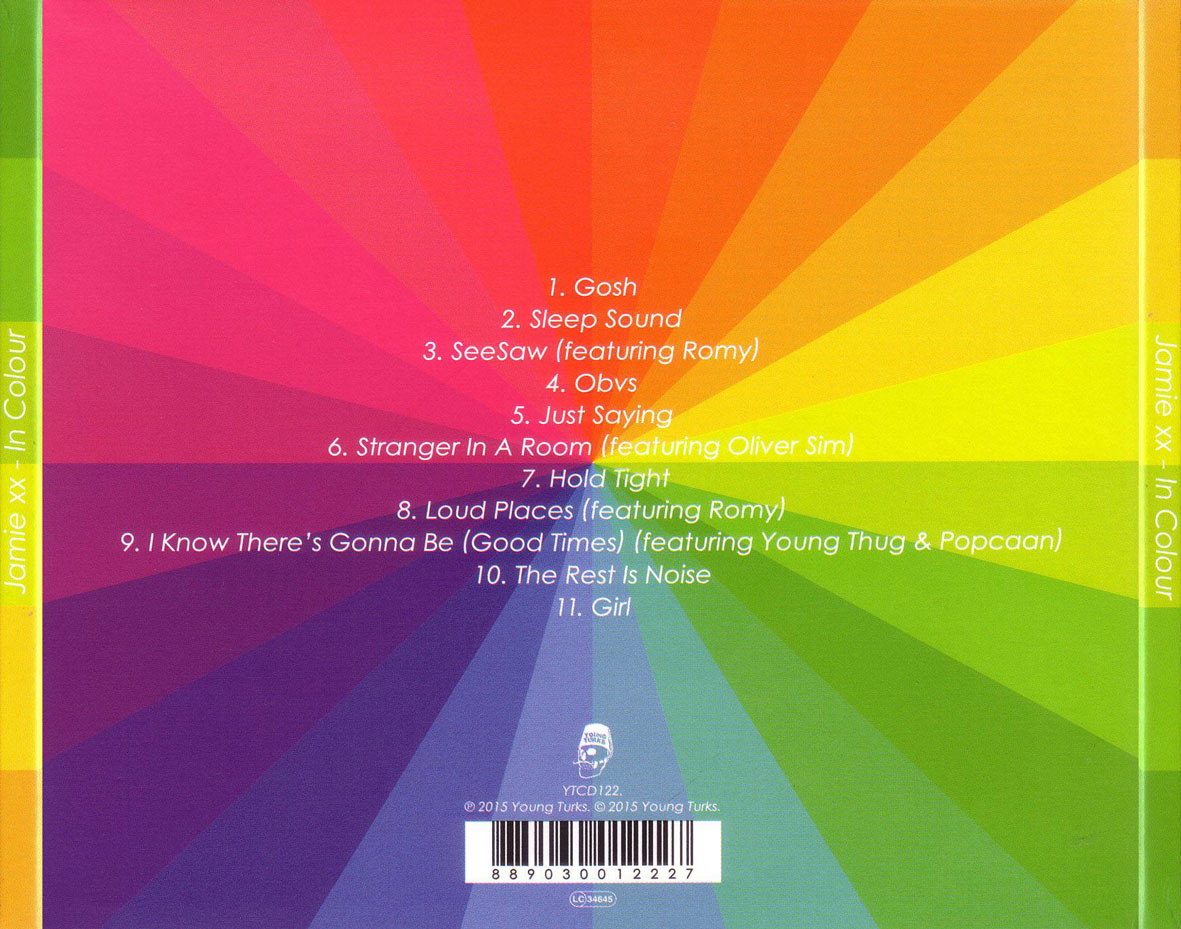 Cartula Trasera de Jamie Xx - In Colour