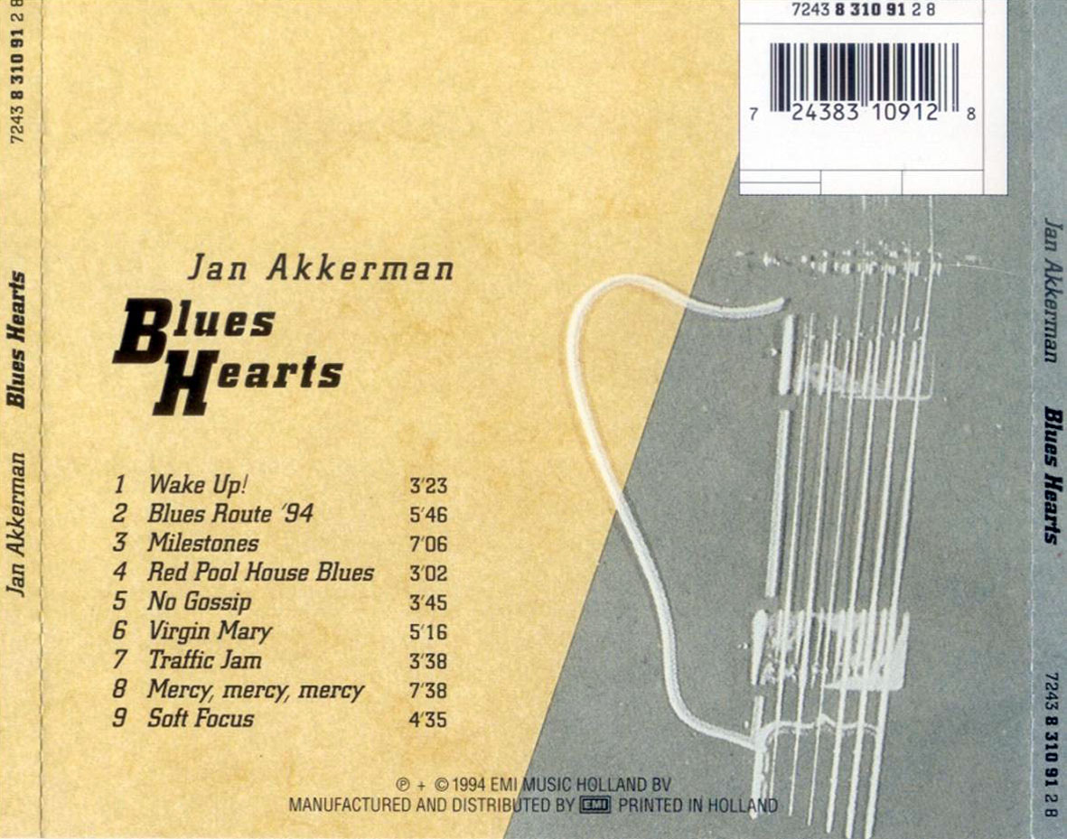 Cartula Trasera de Jan Akkerman - Blues Hearts