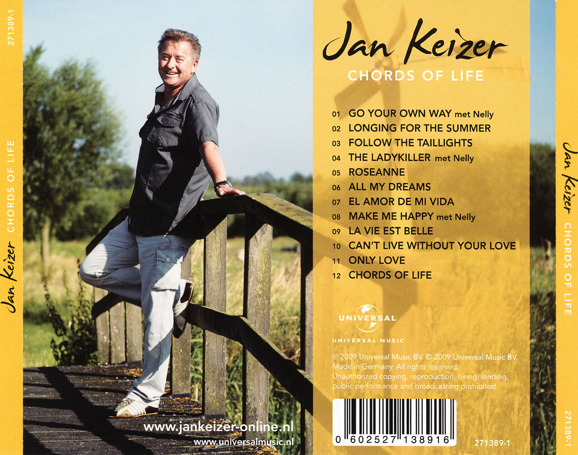 Carátula Trasera de Jan Keizer - Chords Of Life