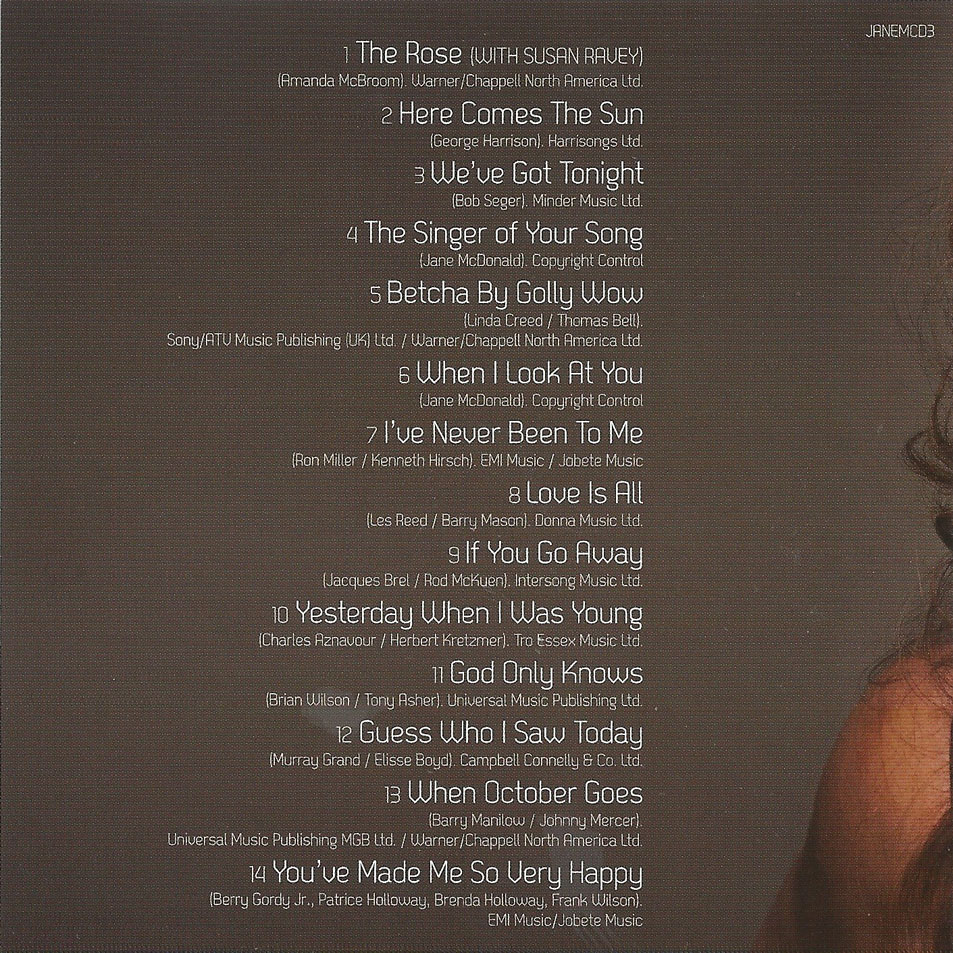 Cartula Interior Frontal de Jane Mcdonald - The Singer Of Your Song