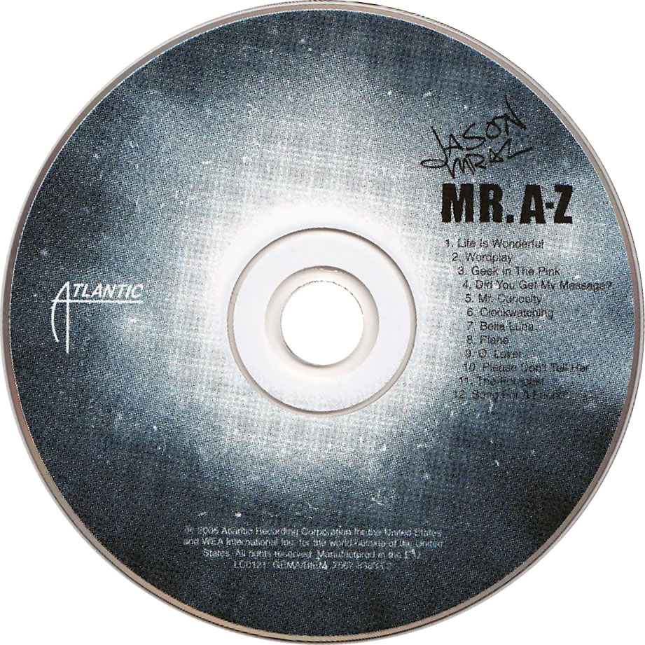 Cartula Cd de Jason Mraz - Mr. A-Z