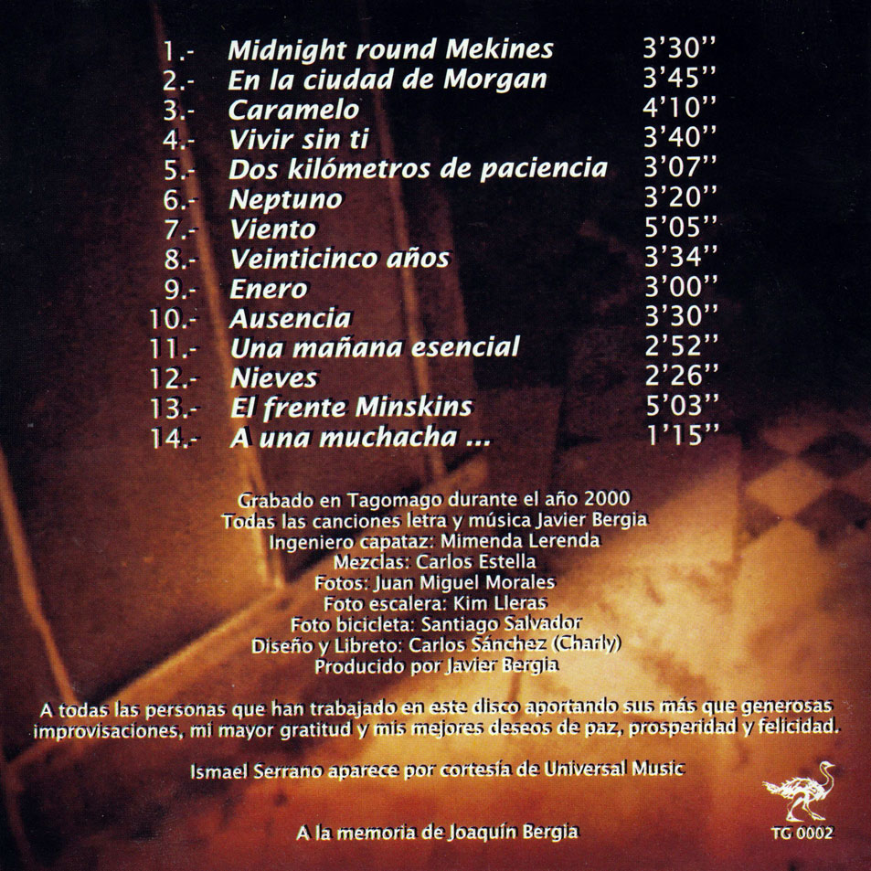 Car�tula Interior Frontal de Javier Bergia - 25 A�os