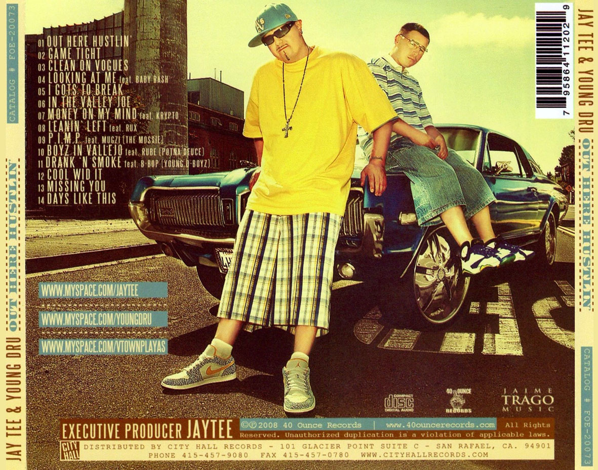 Cartula Trasera de Jay Tee & Young Dru - Out Here Hustlin'