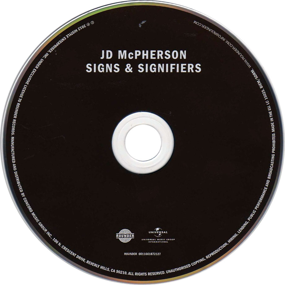 Cartula Cd de Jd Mcpherson - Signs & Signifiers