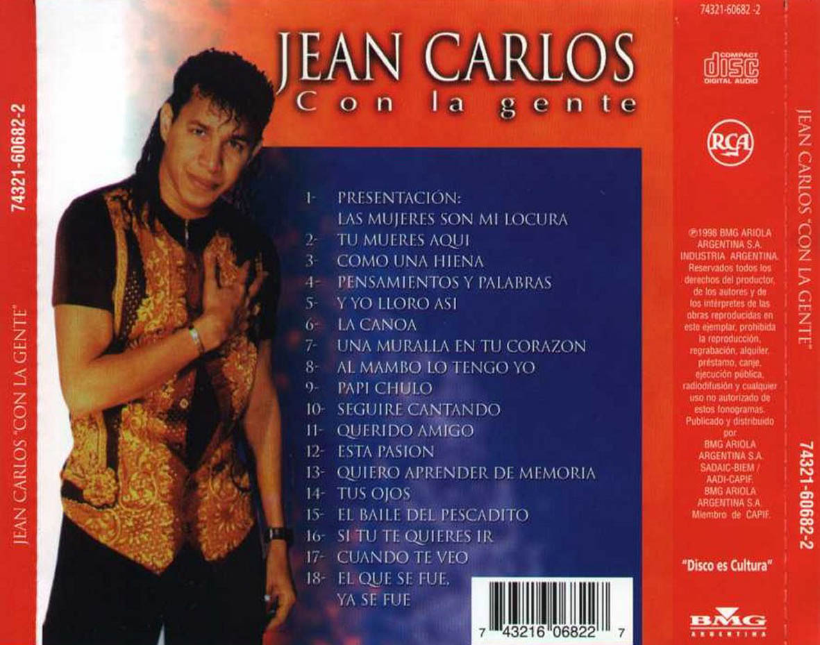 Cartula Trasera de Jean Carlos - Con La Gente