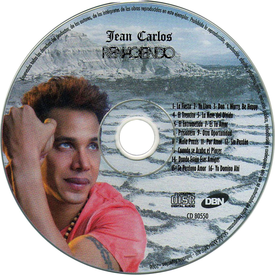 Cartula Cd de Jean Carlos - Renaciendo