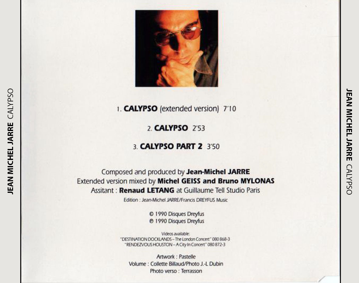 Cartula Trasera de Jean Michel Jarre - Calypso (Cd Single)