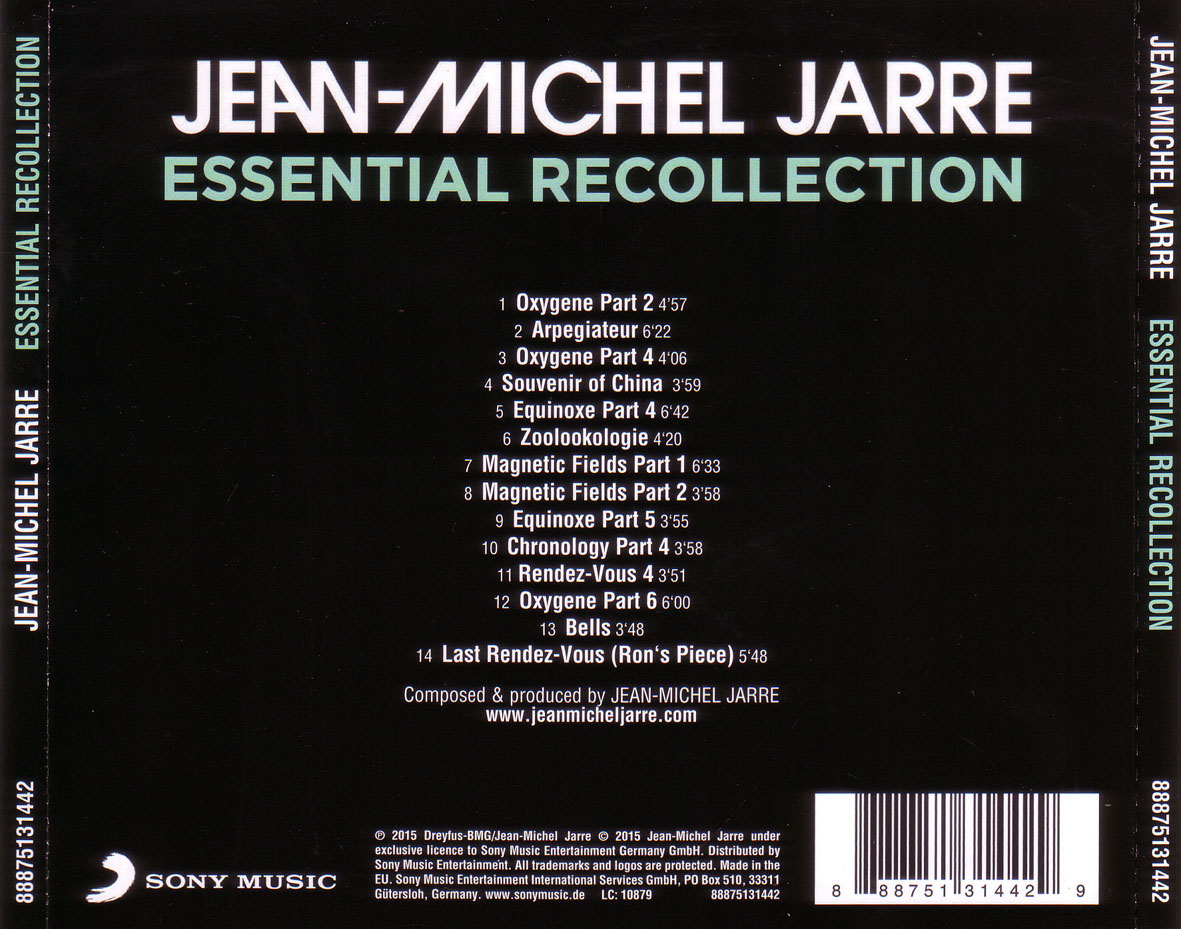 Cartula Trasera de Jean Michel Jarre - Essential Recollection