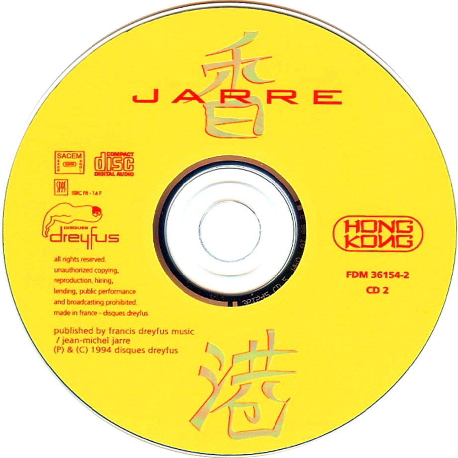 Cartula Cd2 de Jean Michel Jarre - Hong Kong