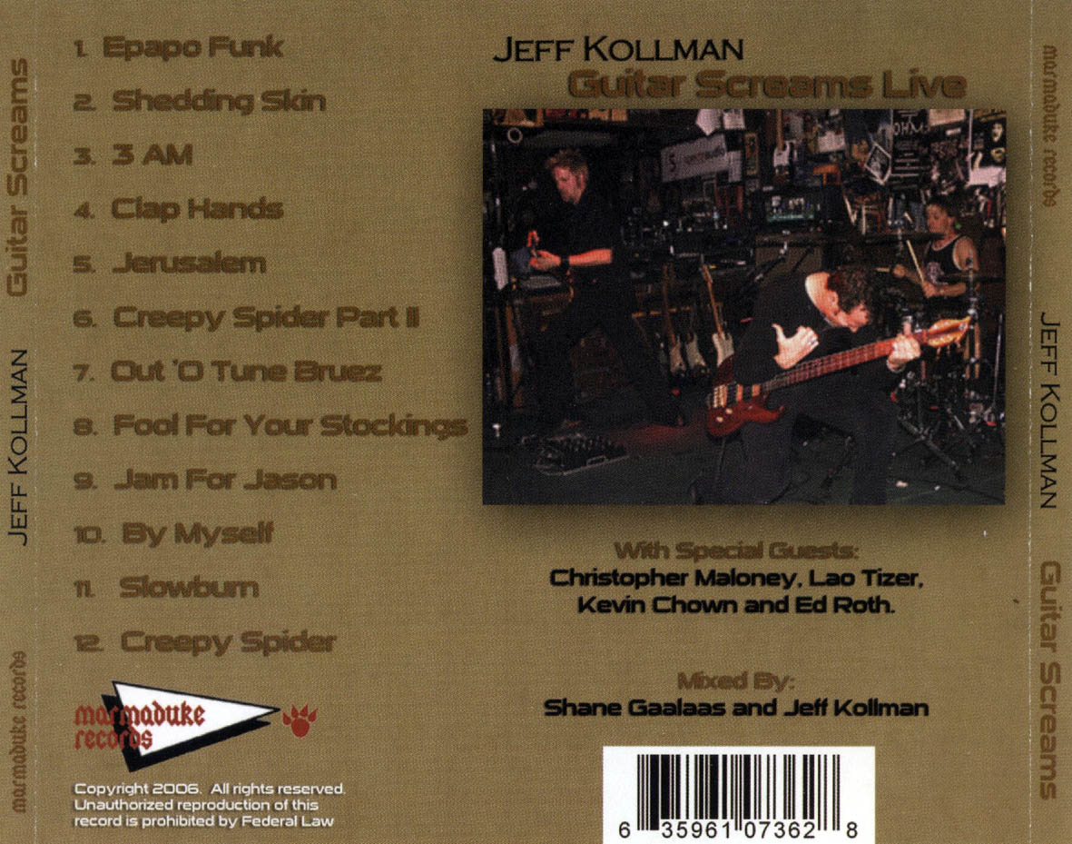 Cartula Trasera de Jeff Kollman - Guitar Screams Live