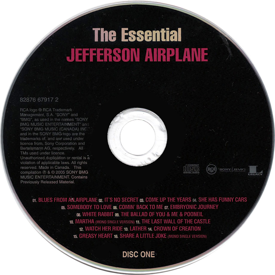 Carátula Cd1 de Jefferson Airplane - The Essential