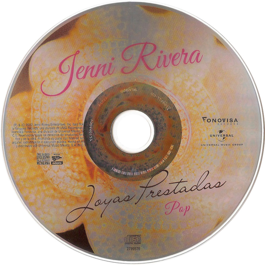Cartula Cd de Jenni Rivera - Joyas Prestadas: Pop
