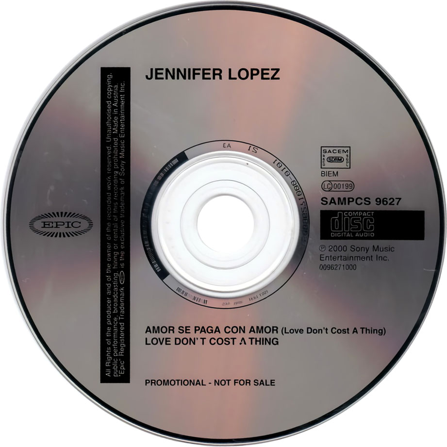 Cartula Cd de Jennifer Lopez - Amor Se Paga Con Amor (Cd Single)