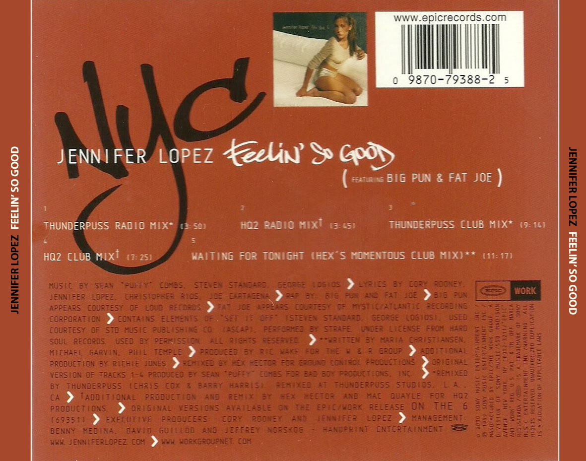 Cartula Trasera de Jennifer Lopez - Feelin' So Good (Featuring Big Pun & Fat Joe) (Cd Single)