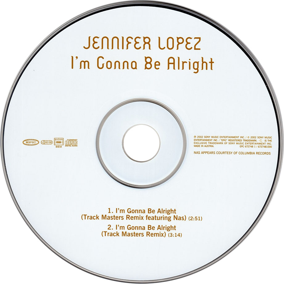 Cartula Cd de Jennifer Lopez - I'm Gonna Be Alright (Cd Single)