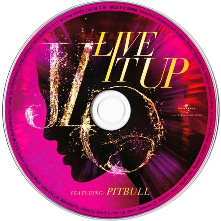 Cartula Cd de Jennifer Lopez - Live It Up (Featuring Pitbull) (Cd Single)