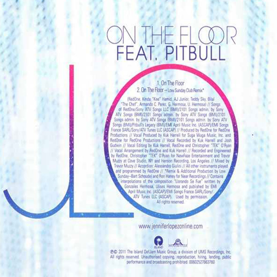 Cartula Interior Frontal de Jennifer Lopez - On The Floor (Featuring Pitbull) (Cd Single)