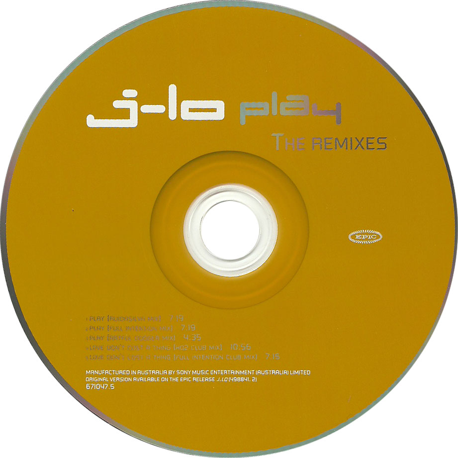 Cartula Cd de Jennifer Lopez - Play: The Remixes (Cd Single)