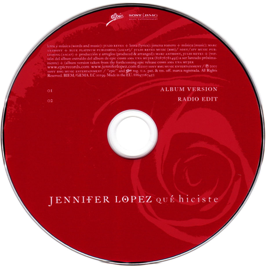 Cartula Cd de Jennifer Lopez - Que Hiciste (Cd Single)