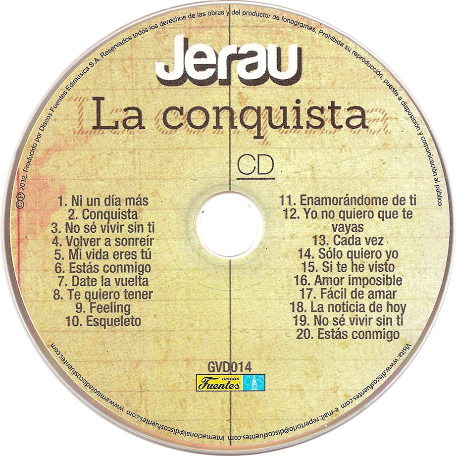 Cartula Cd de Jerau - La Conquista: 8 Aos De Historias