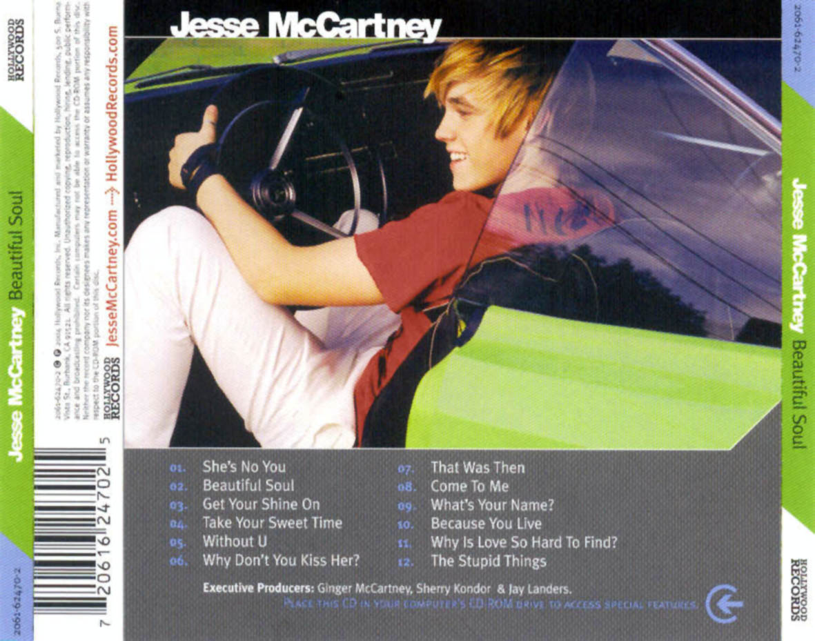 Cartula Trasera de Jesse Mccartney - Beautiful Soul