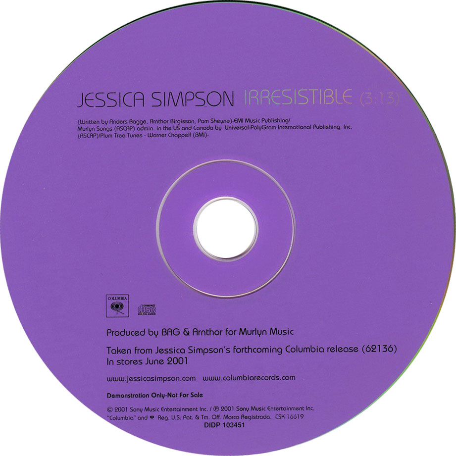 Cartula Cd de Jessica Simpson - Irresistible (Cd Single)
