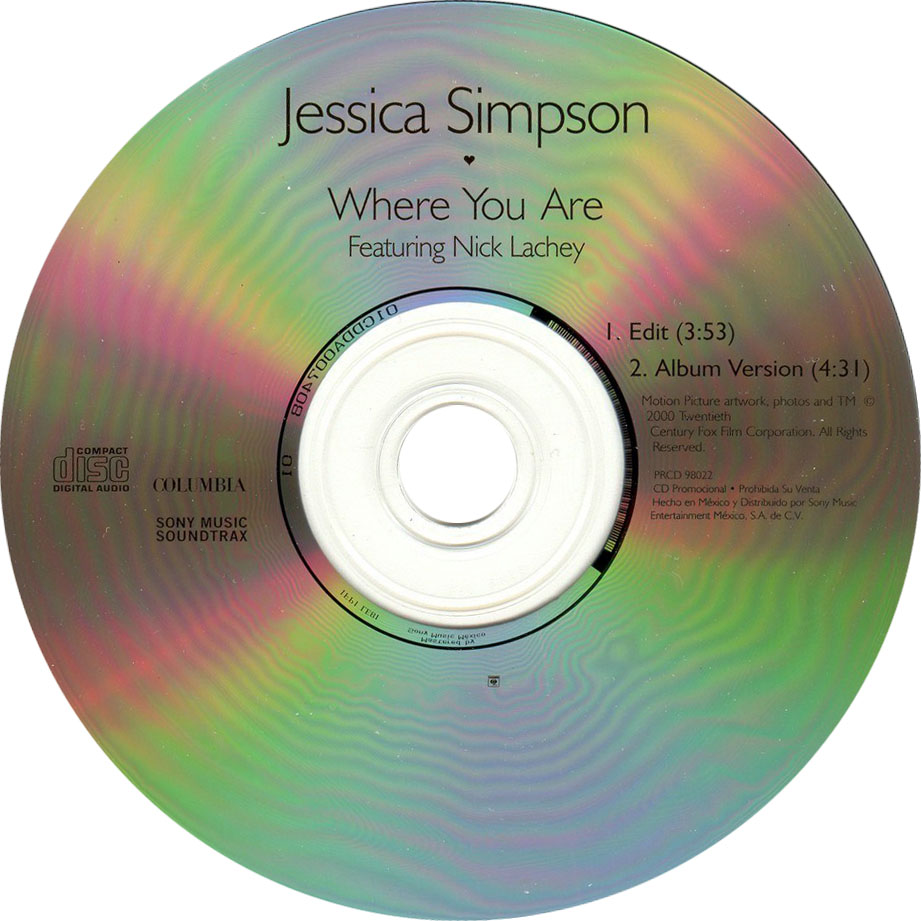 Cartula Cd de Jessica Simpson - Where You Are (Featuring Nick Lachey) (Cd Single)