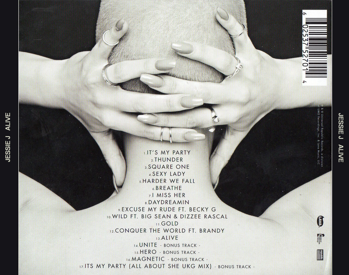 Cartula Trasera de Jessie J - Alive (Deluxe Edition)