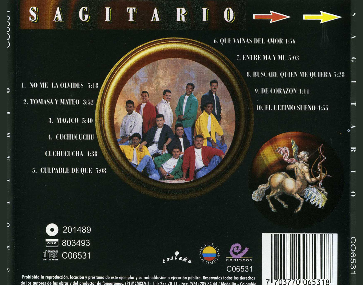 Cartula Trasera de Jesus Manuel & Victor Nain - Sagitario