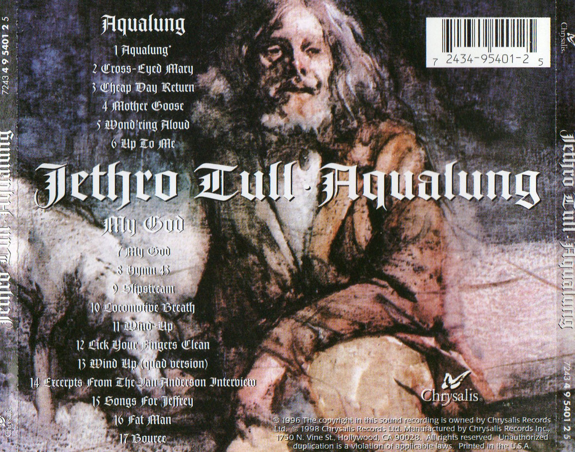 Cartula Trasera de Jethro Tull - Aqualung (1996)