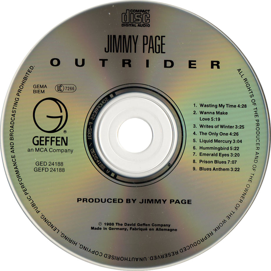 Cartula Cd de Jimmy Page - Outrider