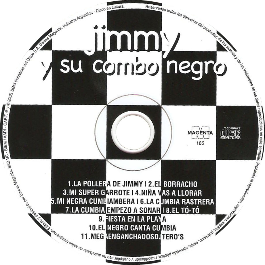 Cartula Cd de Jimmy Y Su Combo Negro - Homenaje A Colombia