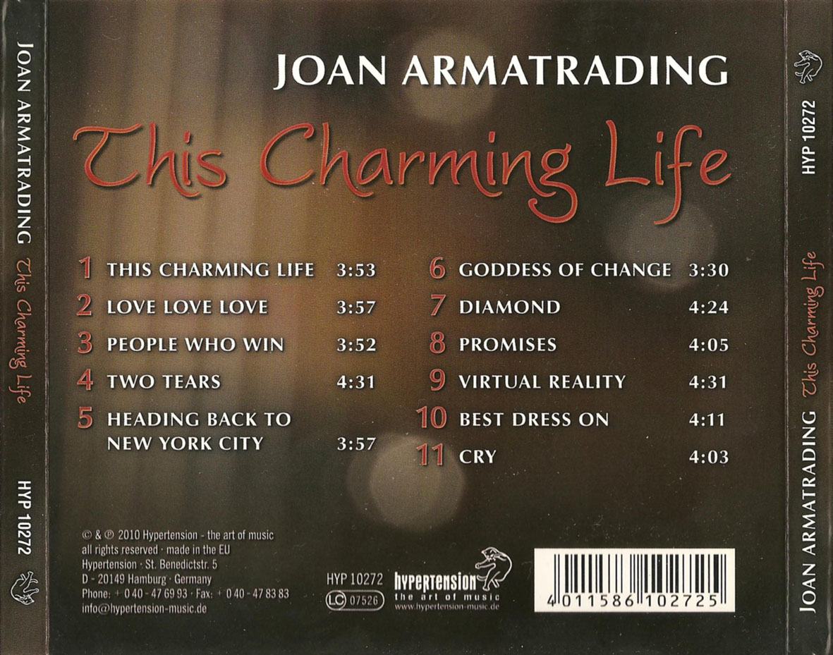 Cartula Trasera de Joan Armatrading - This Charming Life