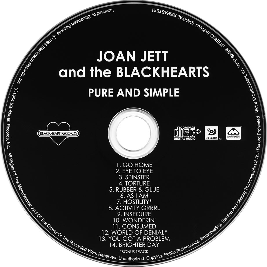 Cartula Cd de Joan Jett & The Blackhearts - Pure And Simple (Japan Editiom)