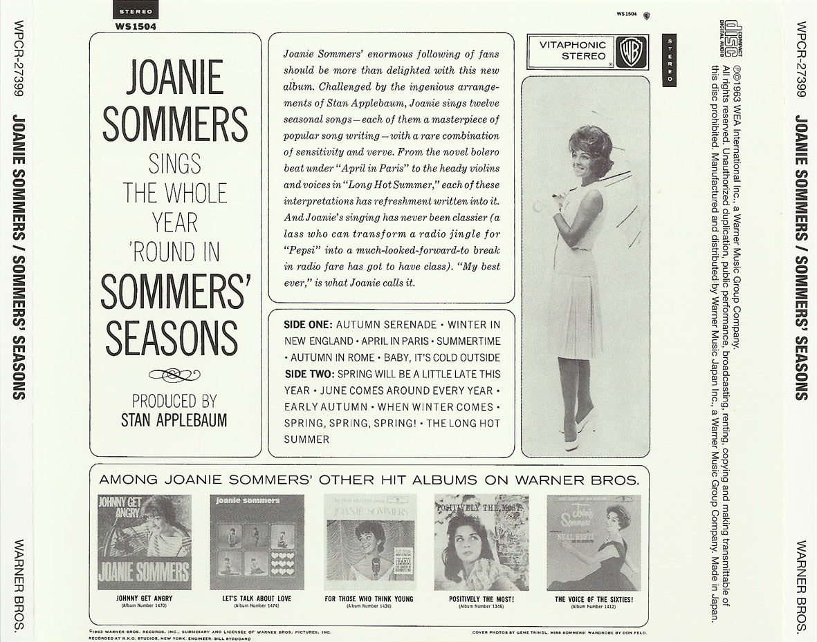 Cartula Trasera de Joanie Sommers - Sommers' Seasons