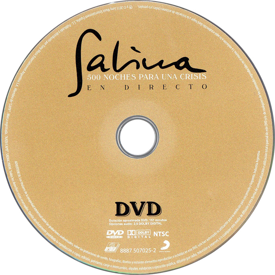 Cartula Dvd de Joaquin Sabina - 500 Noches Para Una Crisis: En Directo