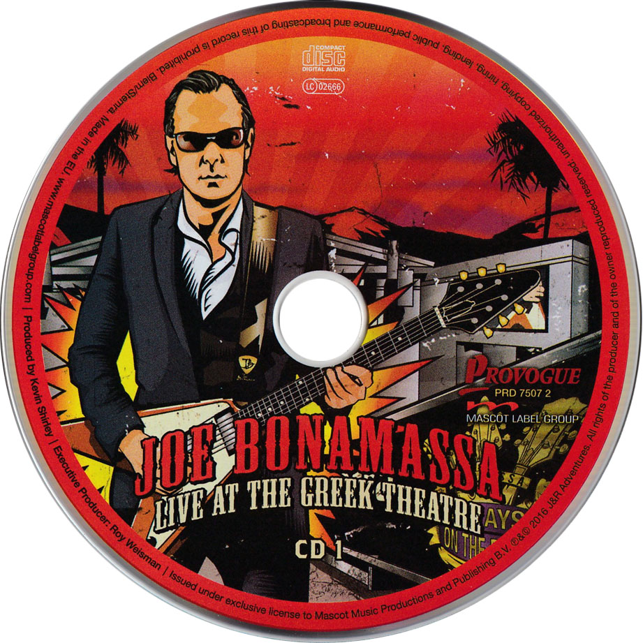 Cartula Cd1 de Joe Bonamassa - Live At The Greek Theatre