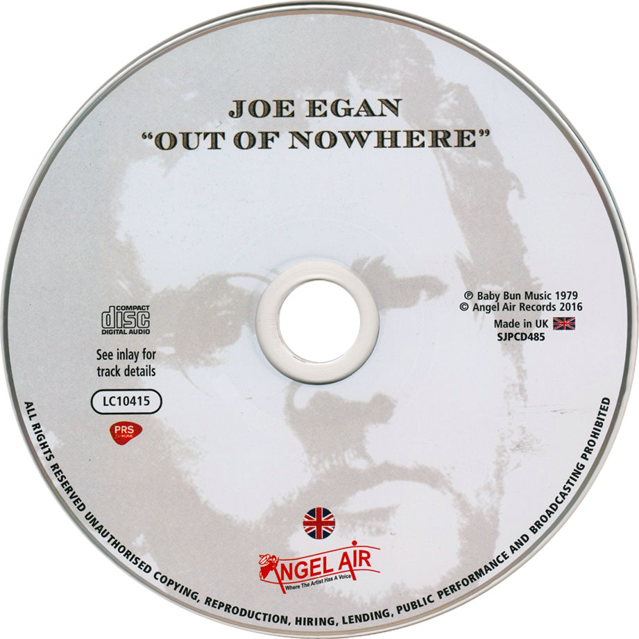 Cartula Cd de Joe Egan - Out Of Nowhere