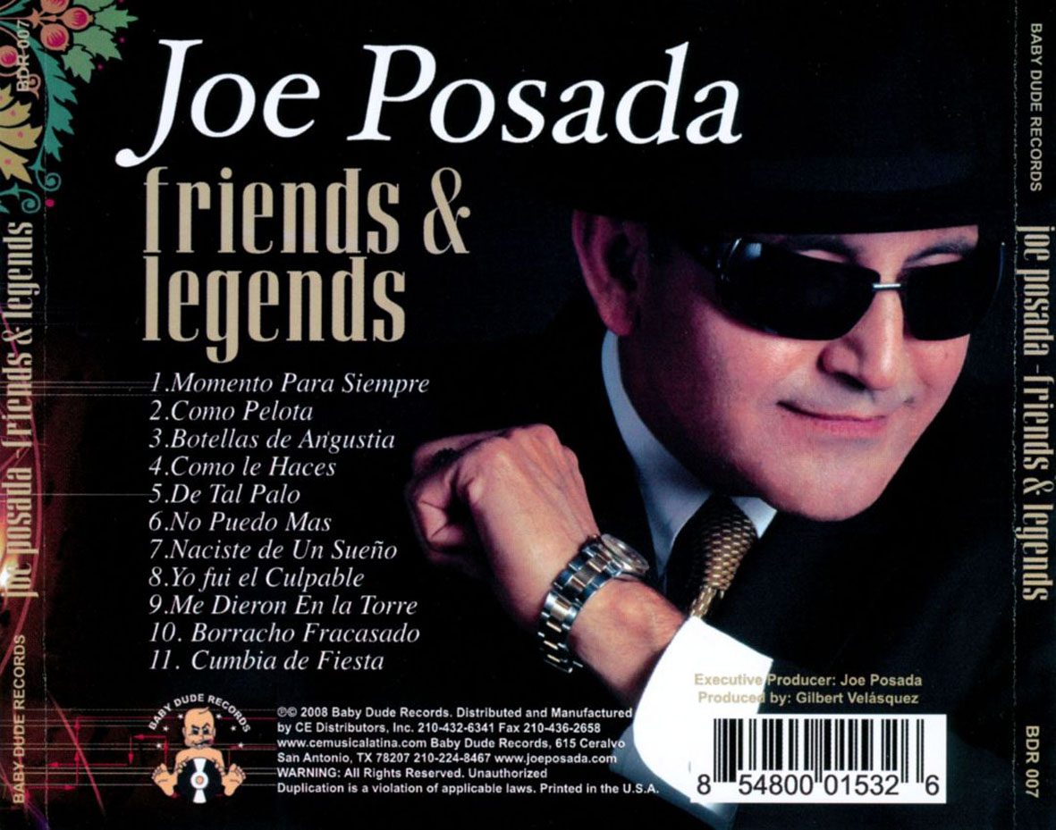 Cartula Trasera de Joe Posada - Friends & Legends