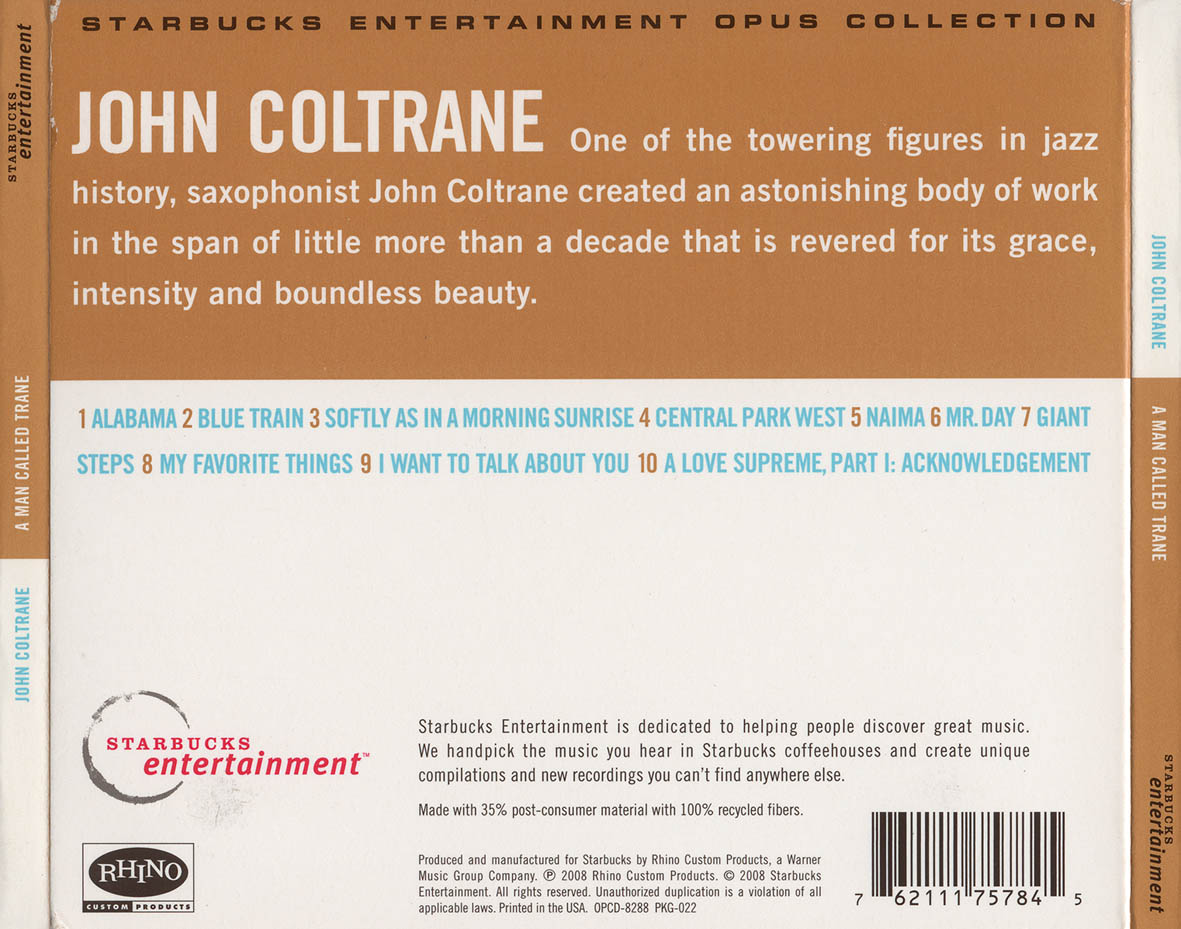 Cartula Trasera de John Coltrane - A Man Called Trane