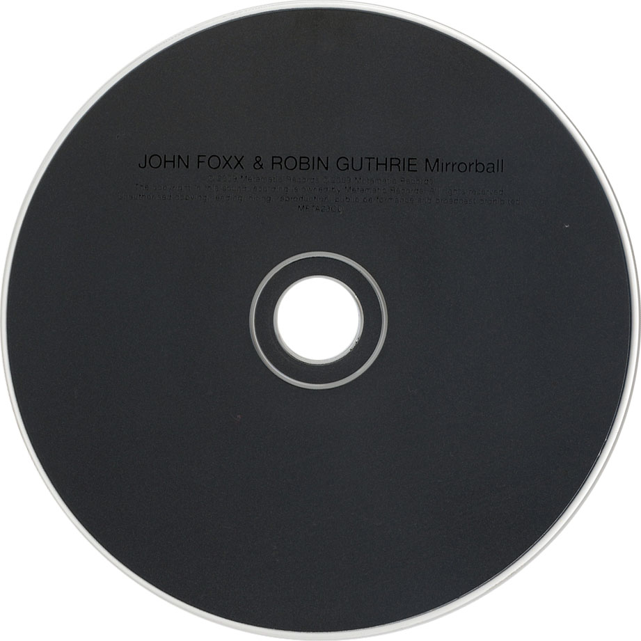 Cartula Cd de John Foxx & Robin Guthrie - Mirrorball
